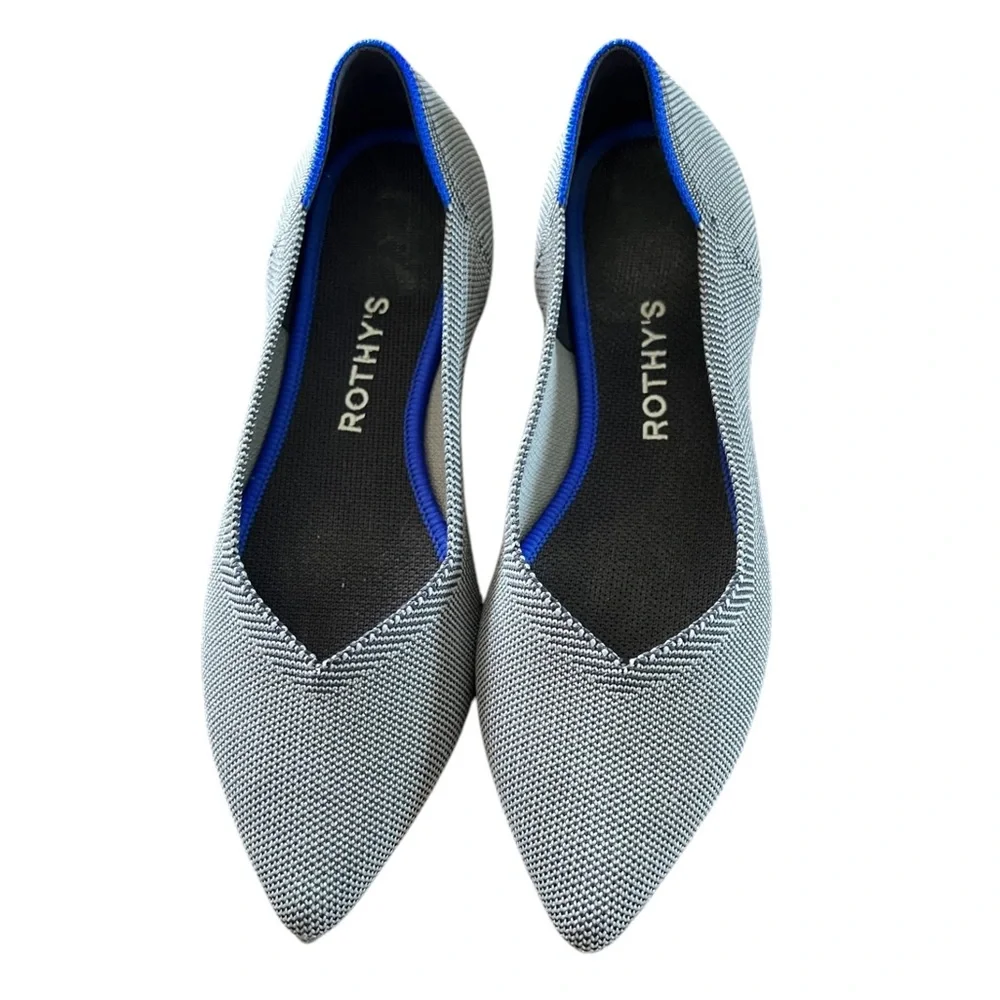 Rothy’s The Point Birdseye light Gray Flats size 7.5